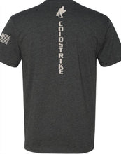 Load image into Gallery viewer, Back view of ColdStrike&#39;s charcoal mountain music tee for men
