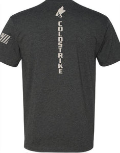 Back view of ColdStrike's charcoal mountain music tee for men
