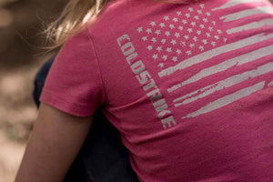 ColdStrike's navy pink Youth Freedom Short Sleeve T Shirt