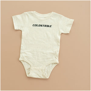 ColdStrike cream colored onesie front side