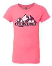 Load image into Gallery viewer, ColdStrike&#39;s pink Girls Youth Brave The Mountain Tee 
