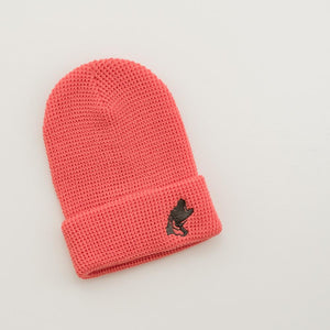 ColdStrike's coral waffle knit beanie